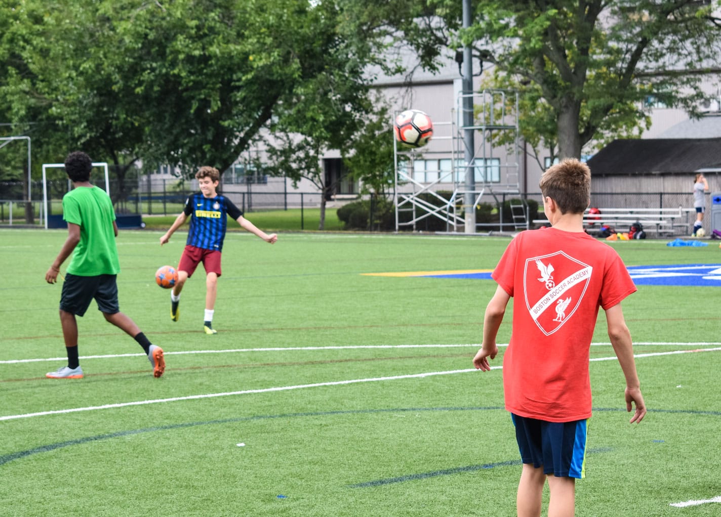 Boys playing soccer