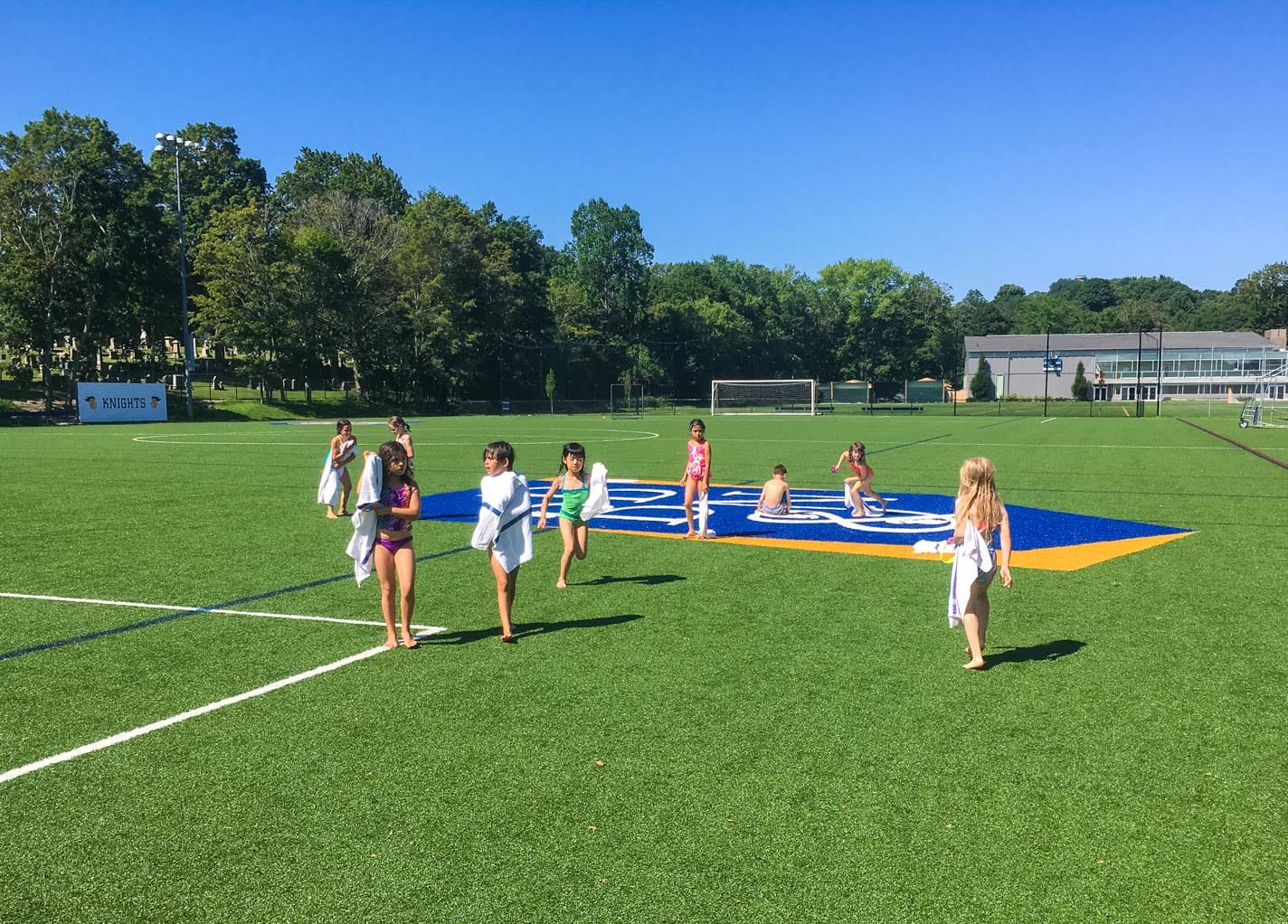 Girls running on the field