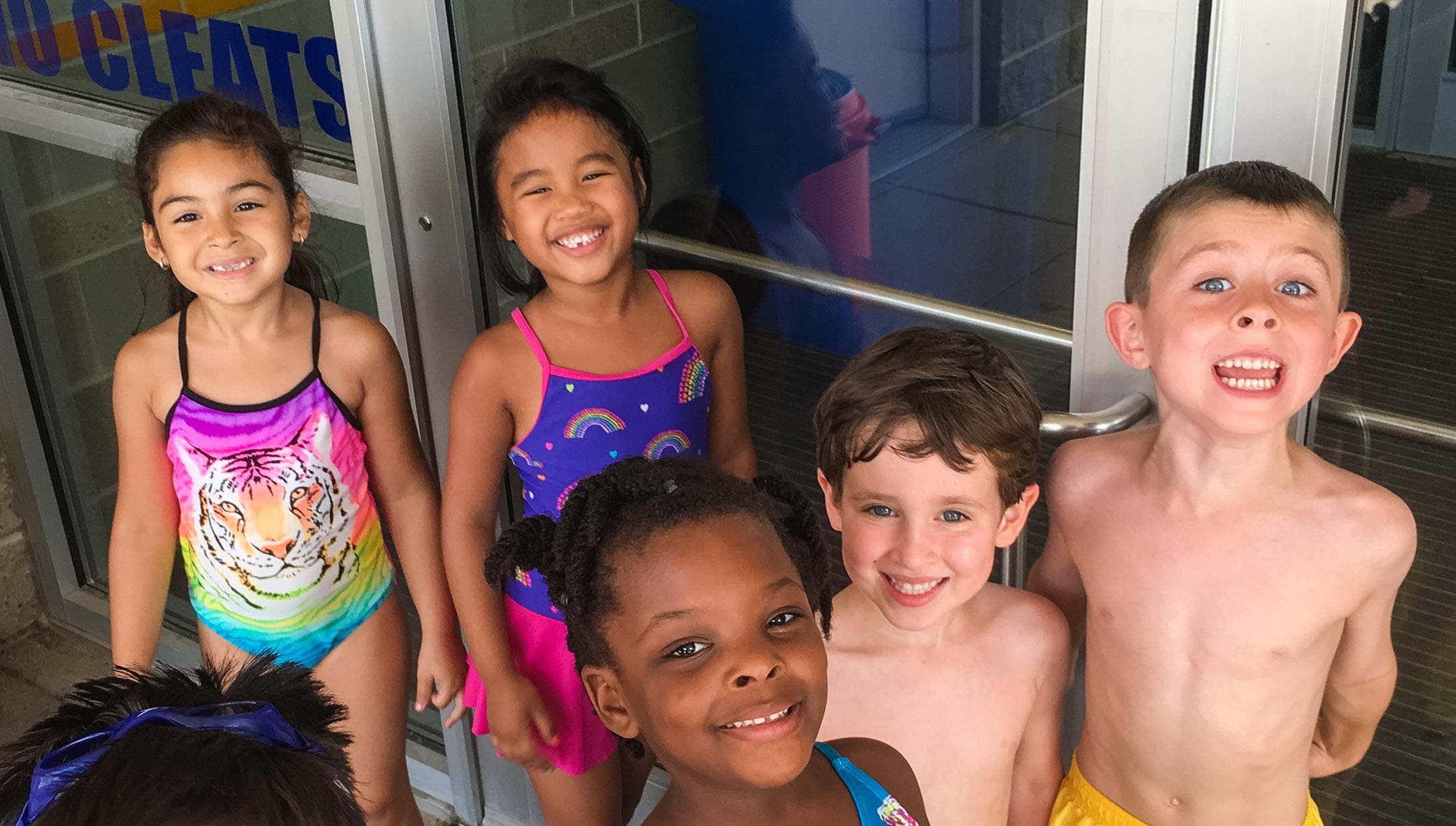 Kids at swim lesson